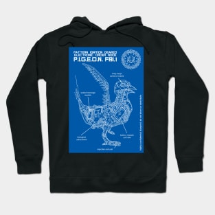 secret pigeon robot spy. a FBI blueprint. we see you! Illuminati art. Hoodie